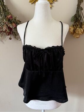 No Boundaries Whimsigoth Black Lace Trim Cami